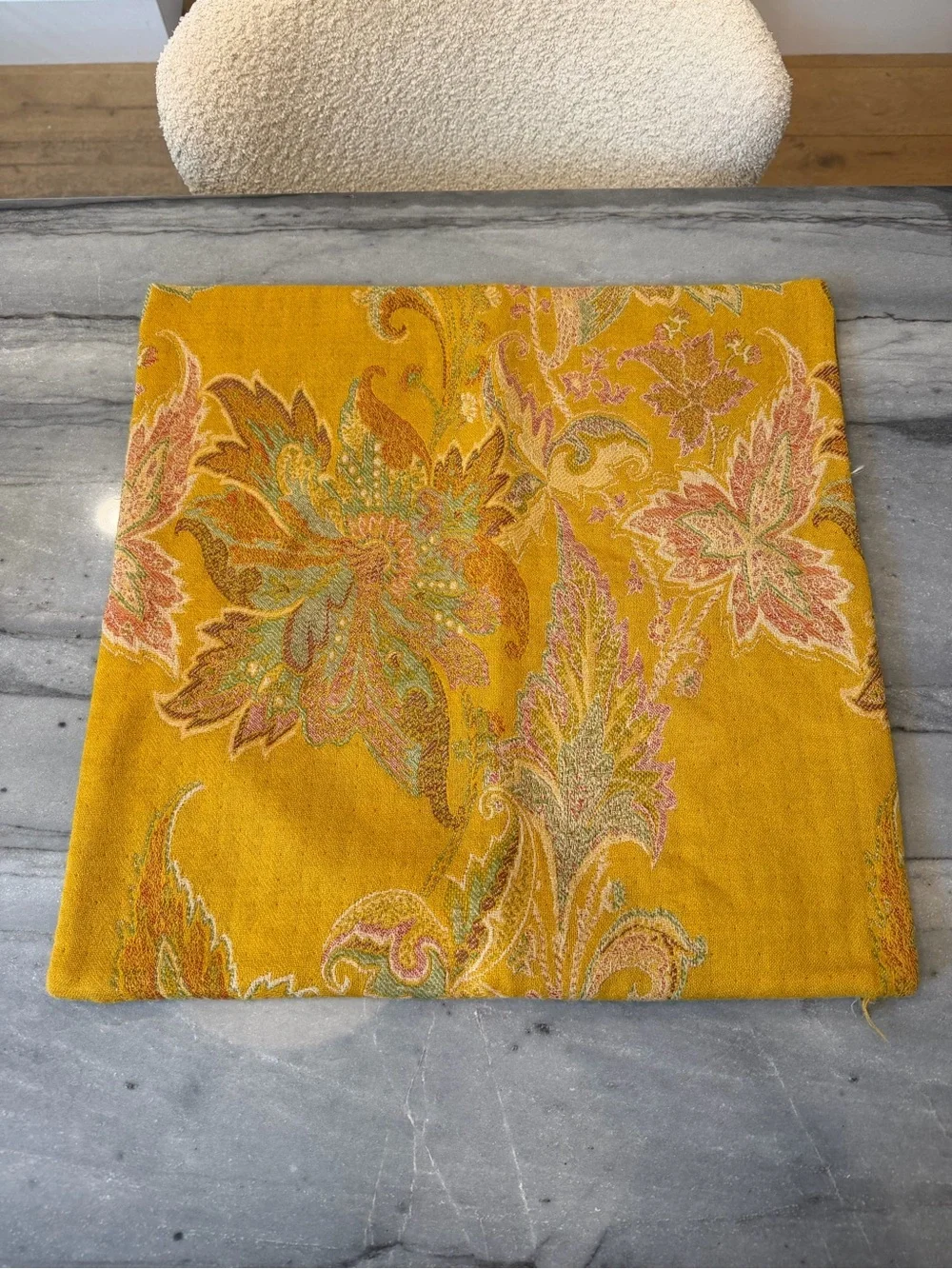 Pottery Barn Golden Yellow Paisley Pillow Cases - Set of 2